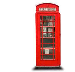 red British telephone box